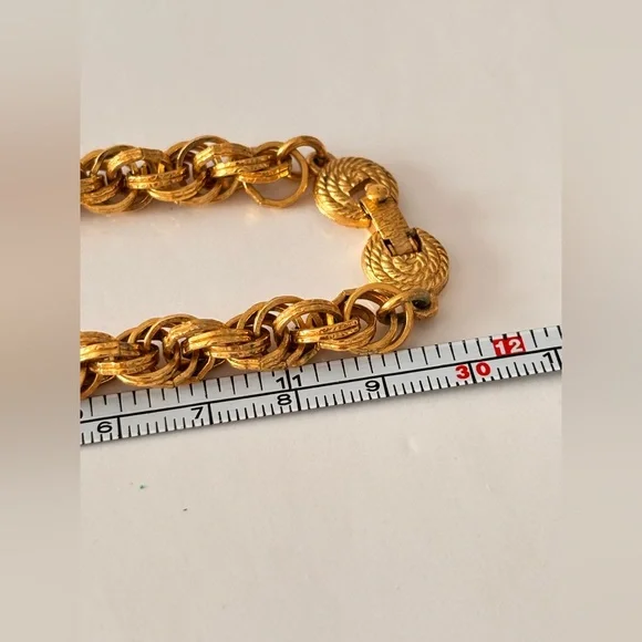 Vintage Monet necklace Twisted rope chain necklace gold tone - Picture 6 of 6